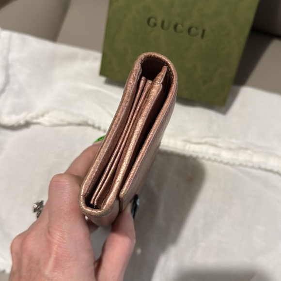 Auth Gucci Fold Purse #3202 Soho Long Wallet Pink Leather Italy - Picture 8 of 15